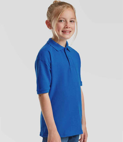 Fruit of the Loom Kids Poly/Cotton Piqué Polo Shirt - Royal