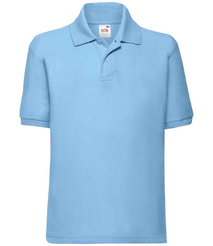 Fruit of the Loom Kids Poly/Cotton Piqué Polo Shirt - Sky Blue