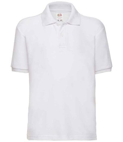 Fruit of the Loom Kids Poly/Cotton Piqué Polo Shirt - Whi