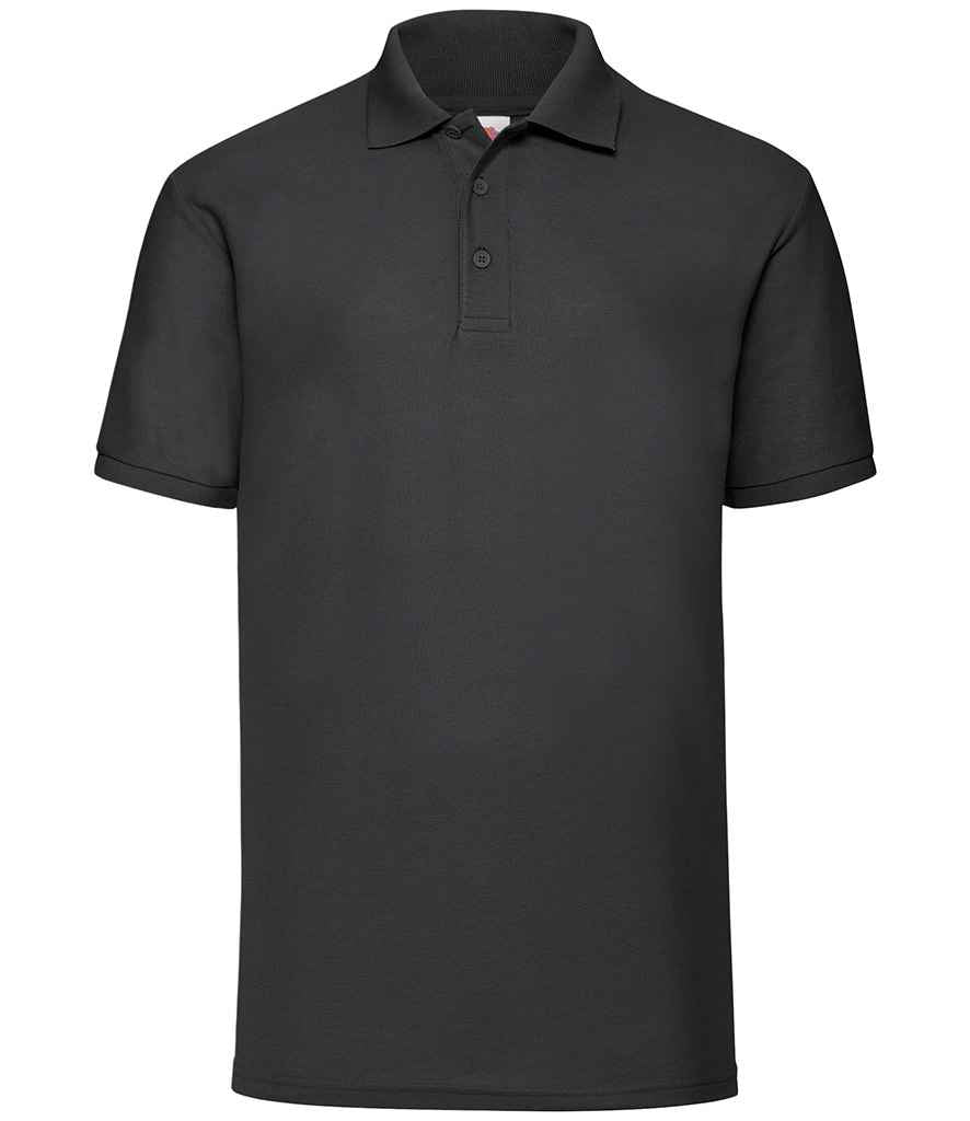 Fruit of the Loom Poly/Cotton Piqué Polo Shirt - Black
