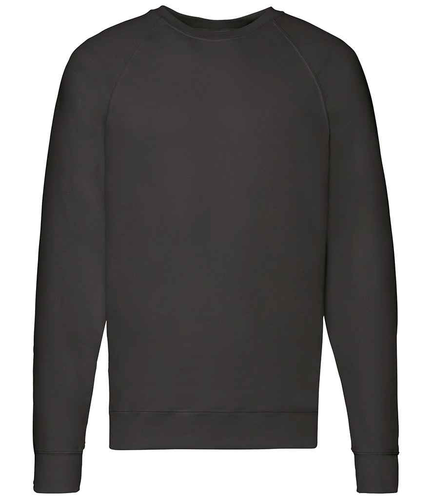 Fruit of the Loom Lightweight Raglan Sweatshirt - Black