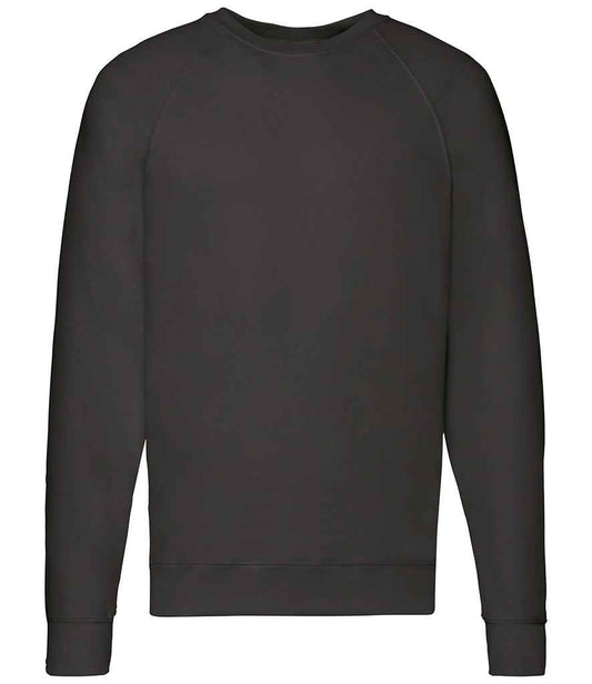 Fruit of the Loom Lightweight Raglan Sweatshirt - Black