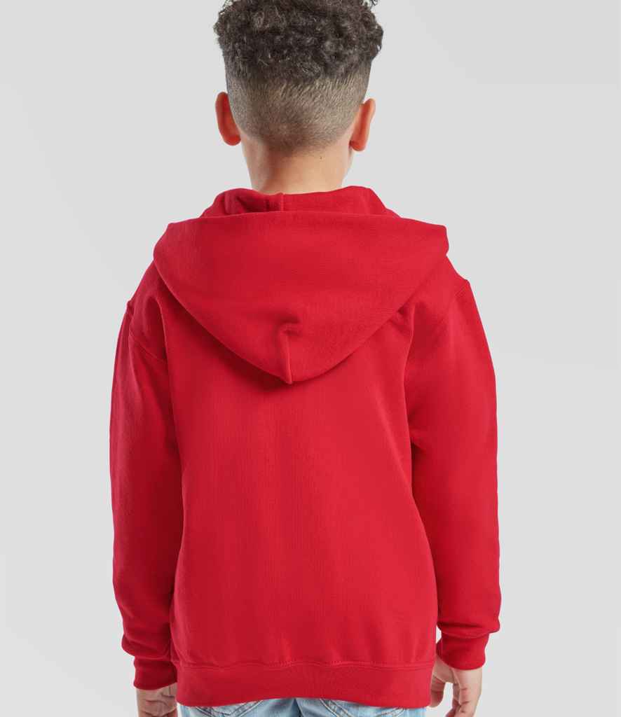 Fruit of the Loom Kids Classic Zip Hooded Sweatshirt - Red