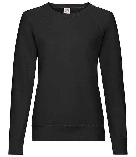 Fruit of the Loom Lady Fit Lightweight Raglan Sweatshirt - Black