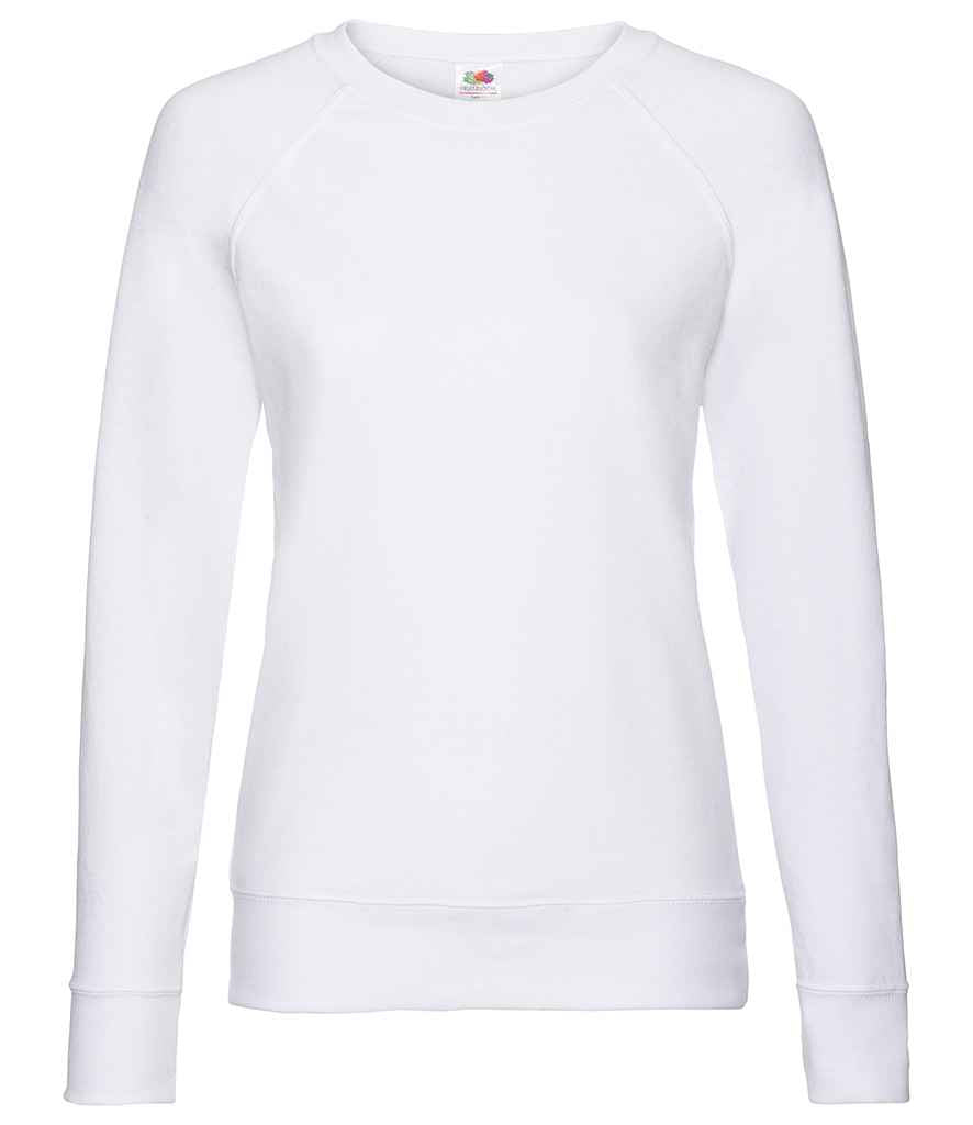 Fruit of the Loom Lady Fit Lightweight Raglan Sweatshirt - Whi