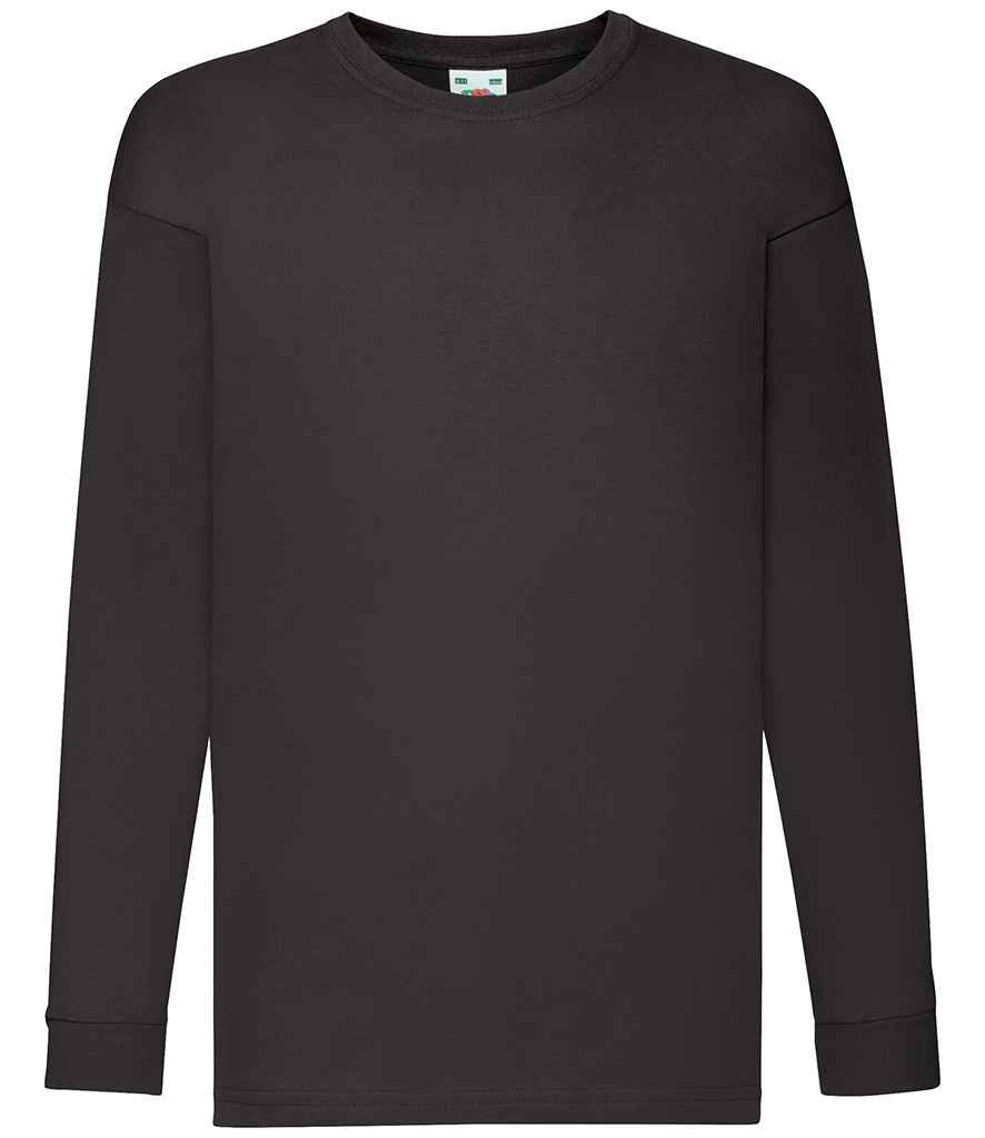 Fruit of the Loom Kids Long Sleeve Value T-Shirt - Black