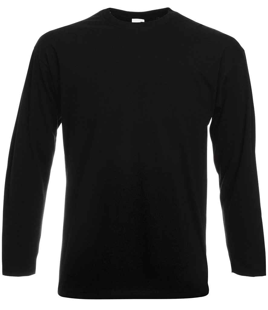 Fruit of the Loom Long Sleeve Value T-Shirt - Black