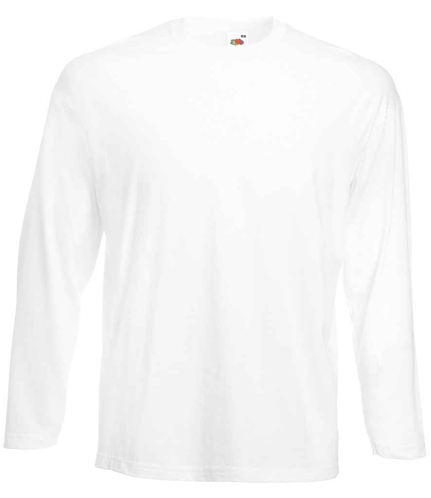Fruit of the Loom Long Sleeve Value T-Shirt - Whi
