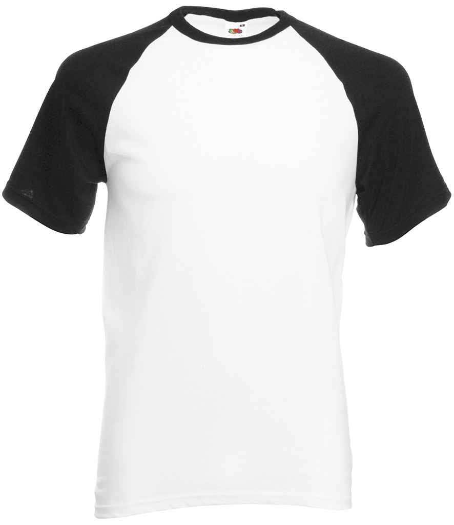 Fruit of the Loom Contrast Baseball T-Shirt - Wh/Bk