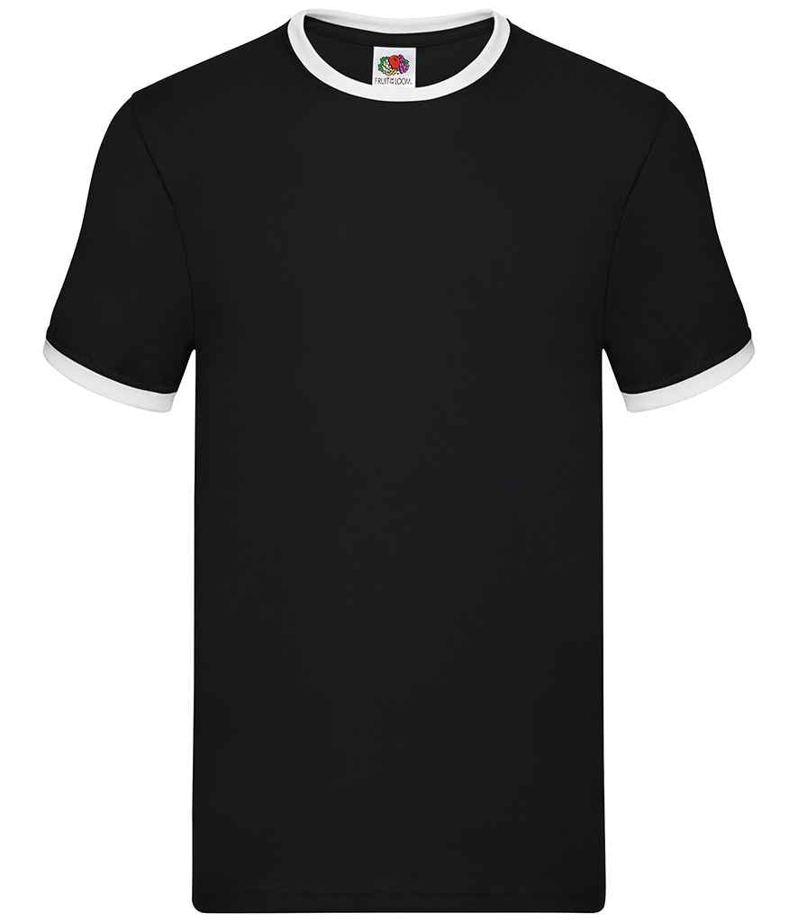 Fruit of the Loom Contrast Ringer T-Shirt - Bk/Wh