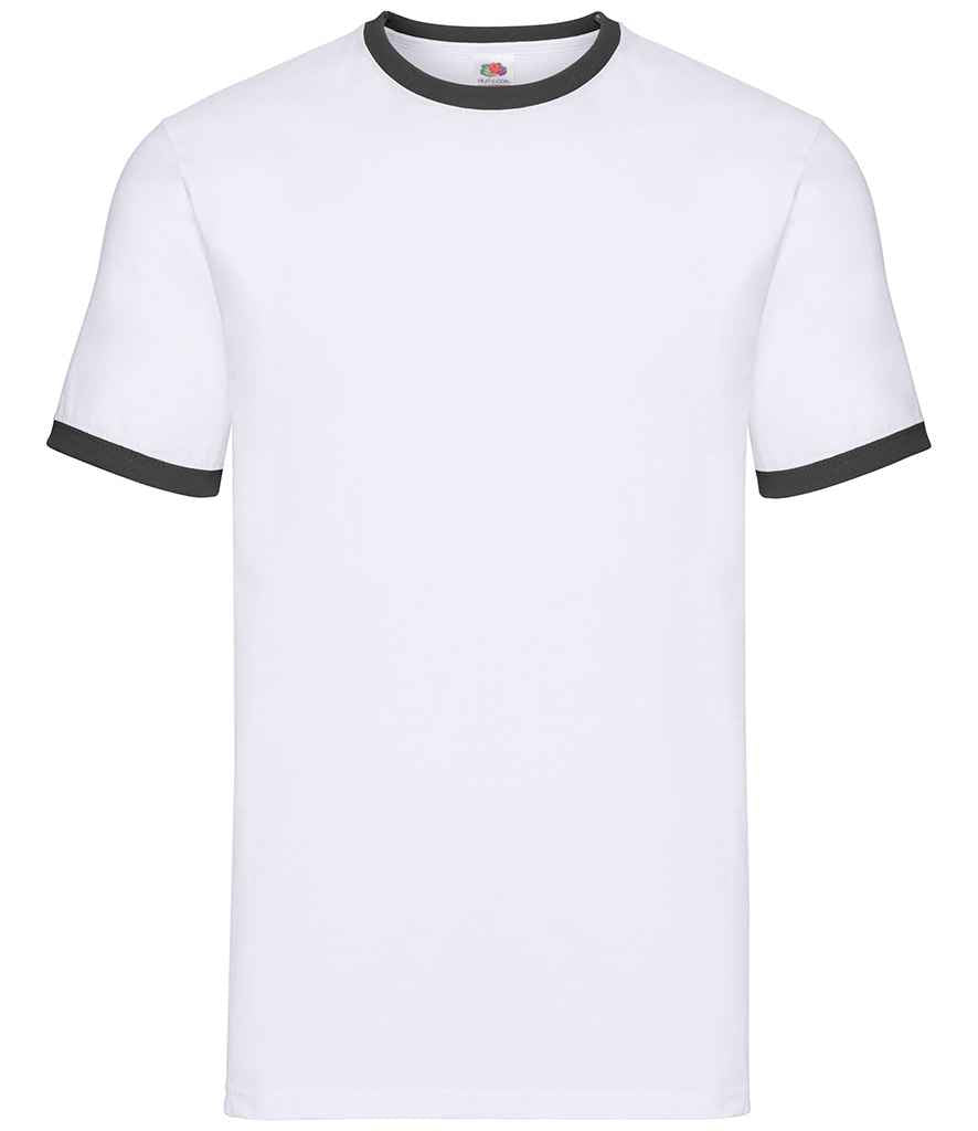 Fruit of the Loom Contrast Ringer T-Shirt - Wh/Bk