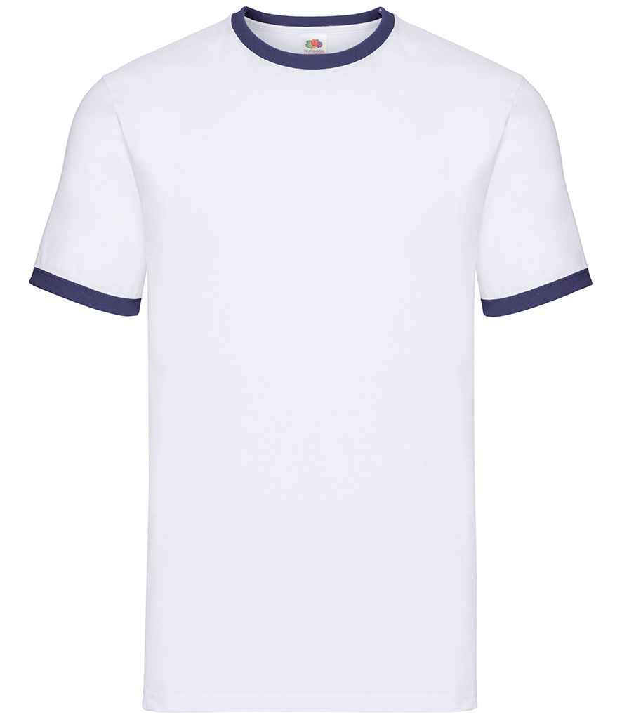 Fruit of the Loom Contrast Ringer T-Shirt - Wh/Nv