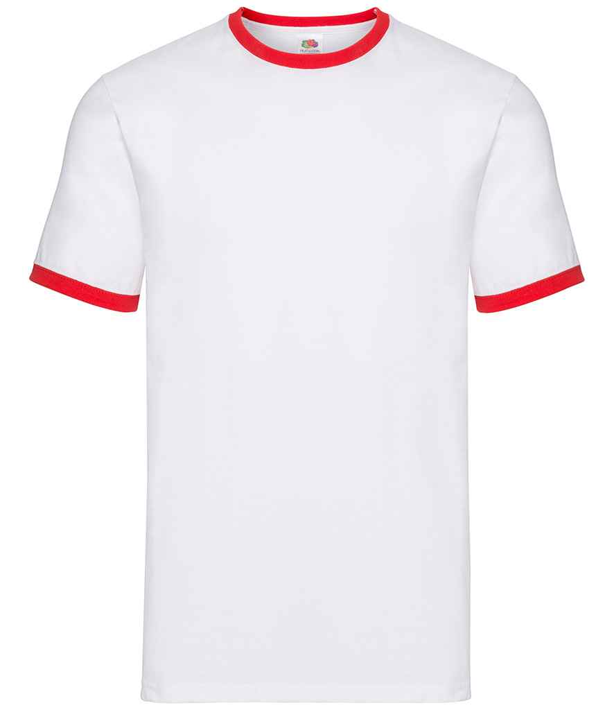 Fruit of the Loom Contrast Ringer T-Shirt - Wh/Rd