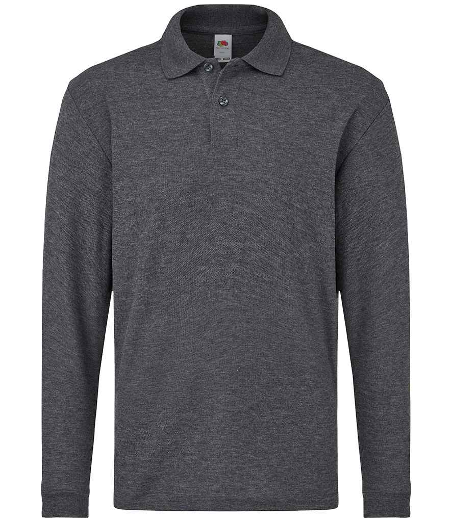 Fruit of the Loom Kids Long Sleeve Poly/Cotton Piqué Polo Shirt - Dhe