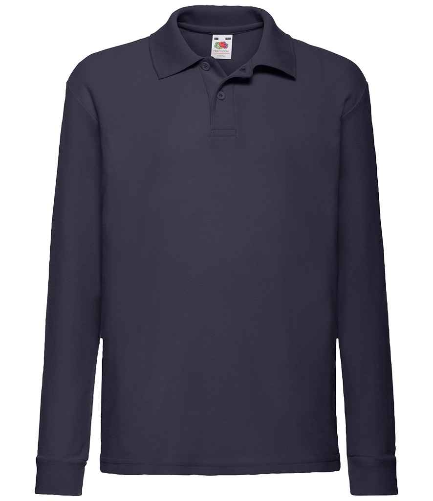 Fruit of the Loom Kids Long Sleeve Poly/Cotton Piqué Polo Shirt - Dna