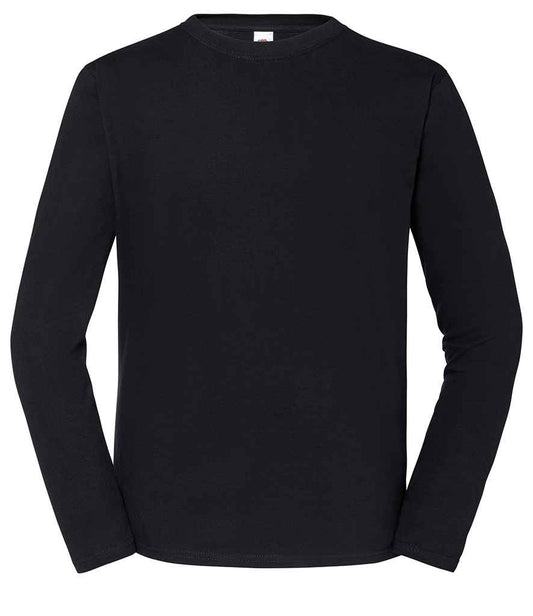 Fruit of the Loom Iconic 195 Long Sleeve T-Shirt - Black