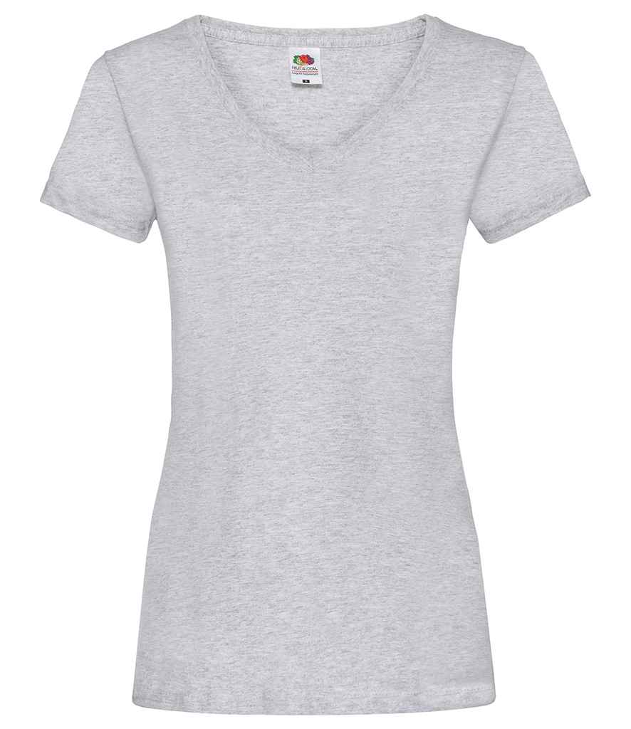 Fruit of the Loom Lady Fit Value V Neck T-Shirt - Hea