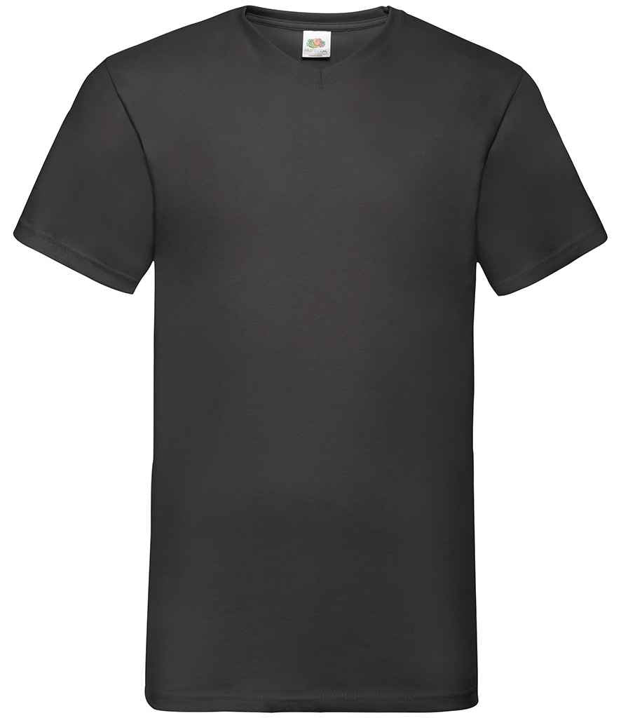 Fruit of the Loom V Neck Value T-Shirt - Black