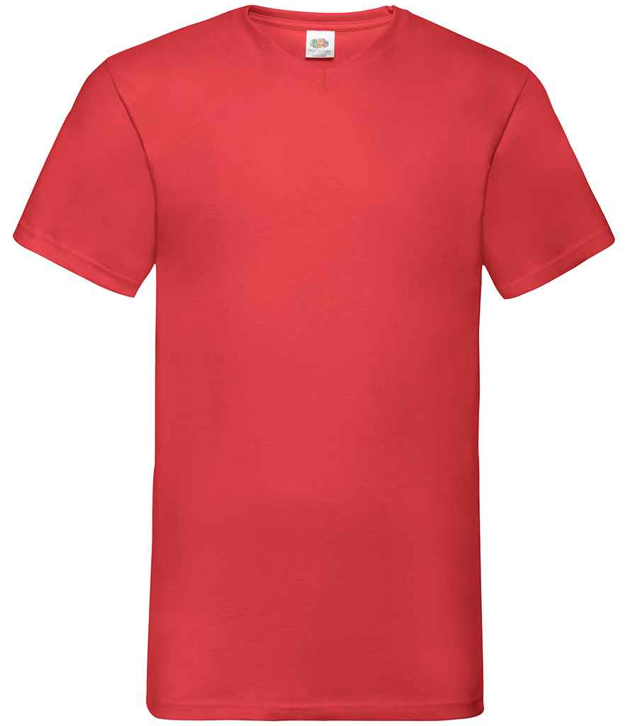 Fruit of the Loom V Neck Value T-Shirt - Red