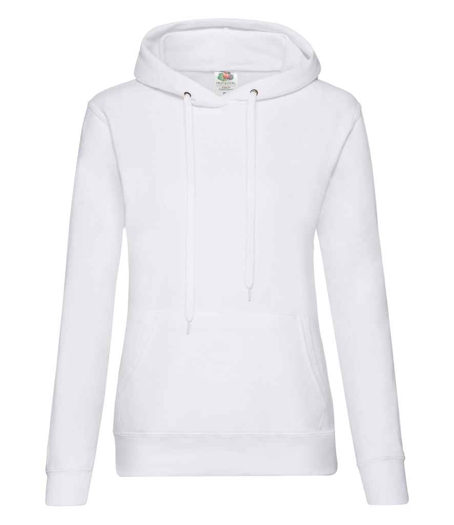 Fruit of the Loom Classic Lady Fit Hooded Sweatshirt - Whi