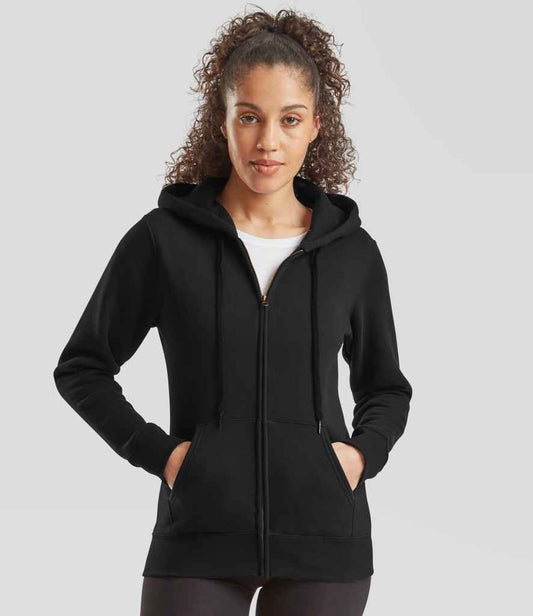 Fruit of the Loom Premium Lady Fit Zip Hooded Jacket - Black