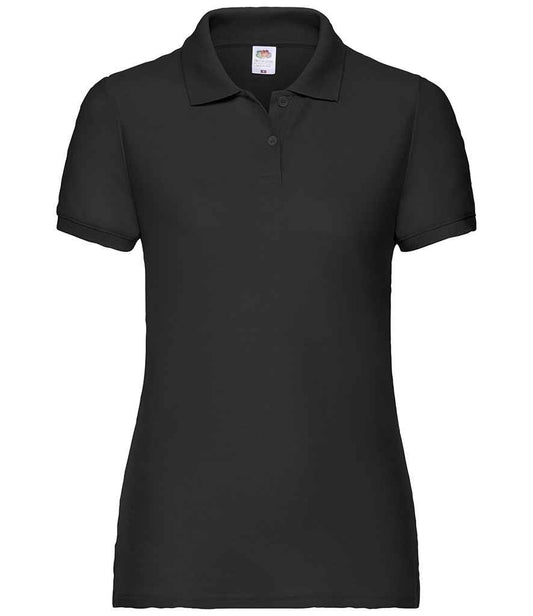 Fruit of the Loom Lady Fit Piqué Polo Shirt - Black