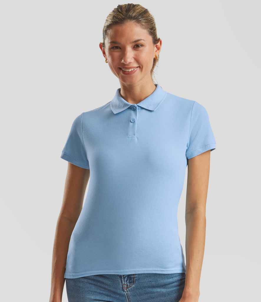 Fruit of the Loom Lady Fit Piqué Polo Shirt - Sky Blue