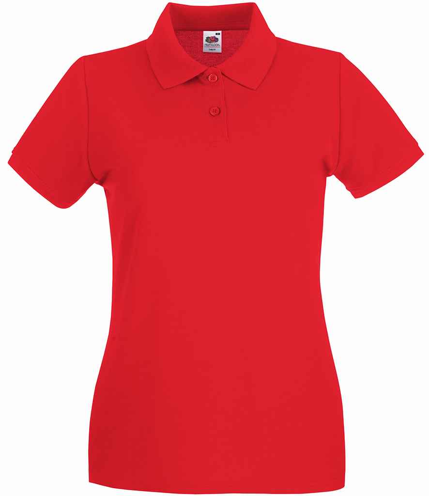 Fruit of the Loom Lady-Fit Premium Cotton Piqué Polo Shirt - Red