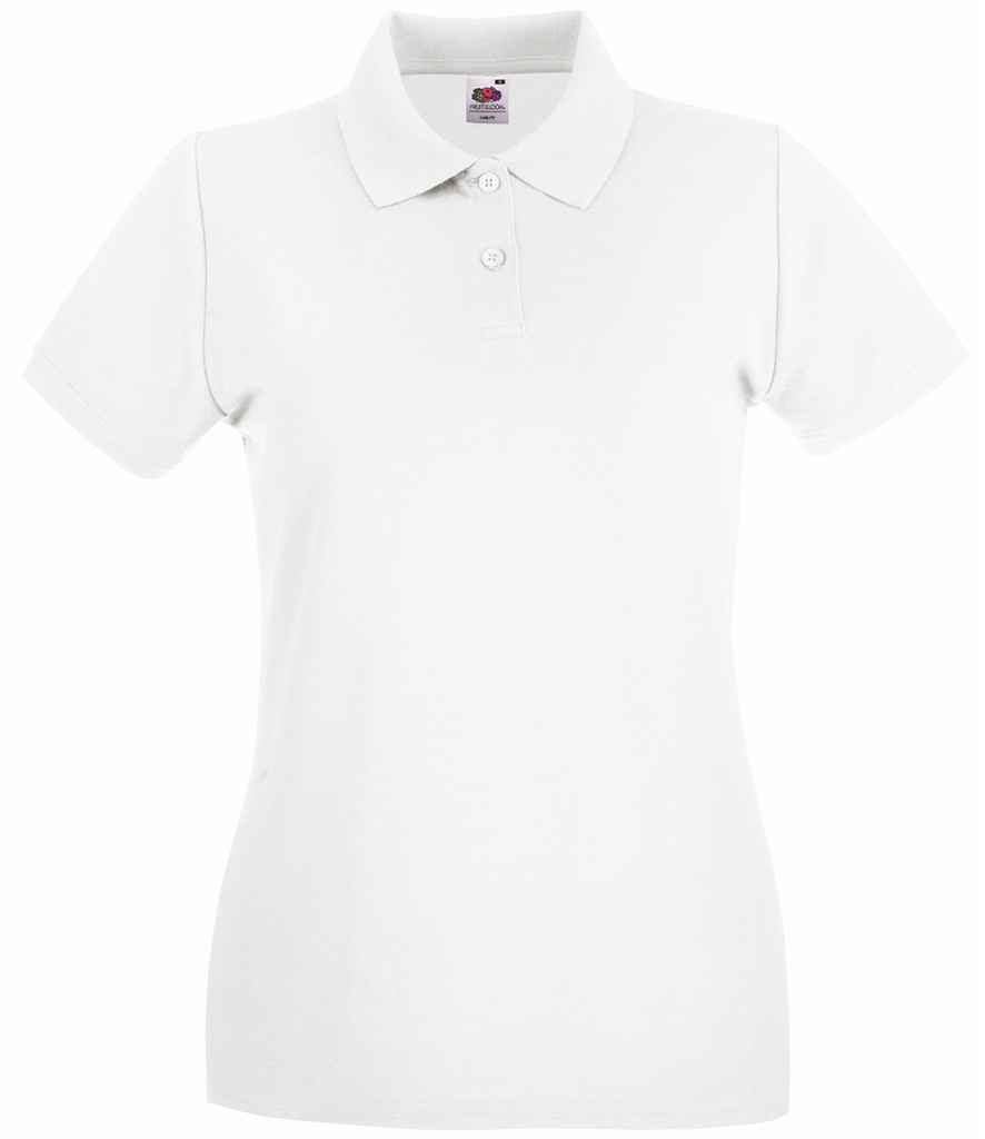 Fruit of the Loom Lady-Fit Premium Cotton Piqué Polo Shirt - Whi