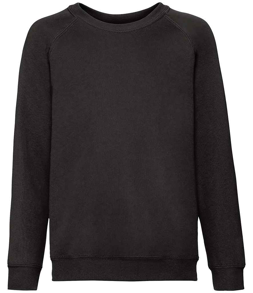 Fruit of the Loom Kids Classic Raglan Sweatshirt - Black