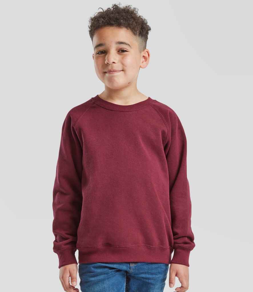 Fruit of the Loom Kids Classic Raglan Sweatshirt - Bur