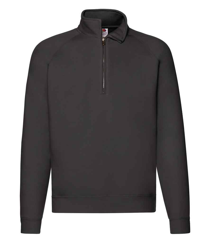 Fruit of the Loom Premium Zip Neck Sweatshirt - Black