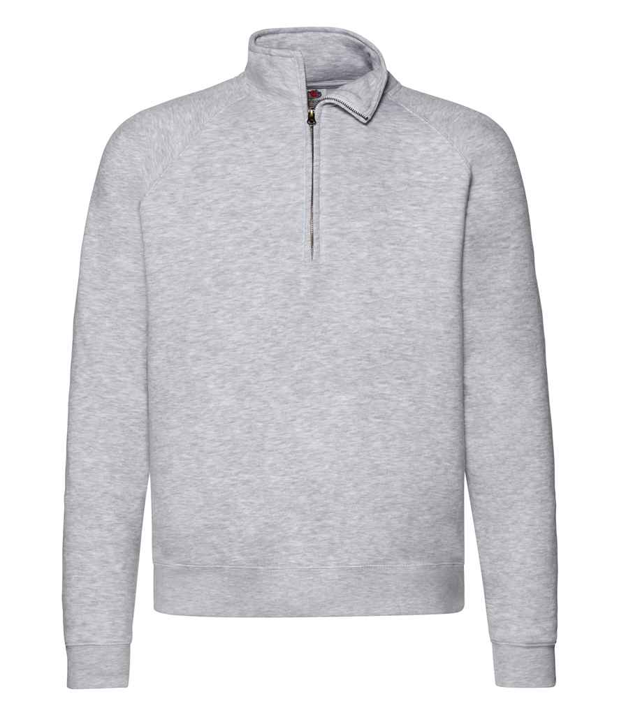 Fruit of the Loom Premium Zip Neck Sweatshirt - Hea