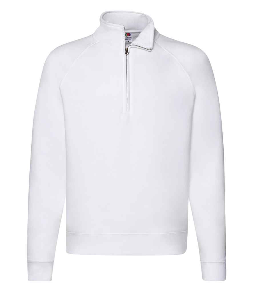 Fruit of the Loom Premium Zip Neck Sweatshirt - Whi