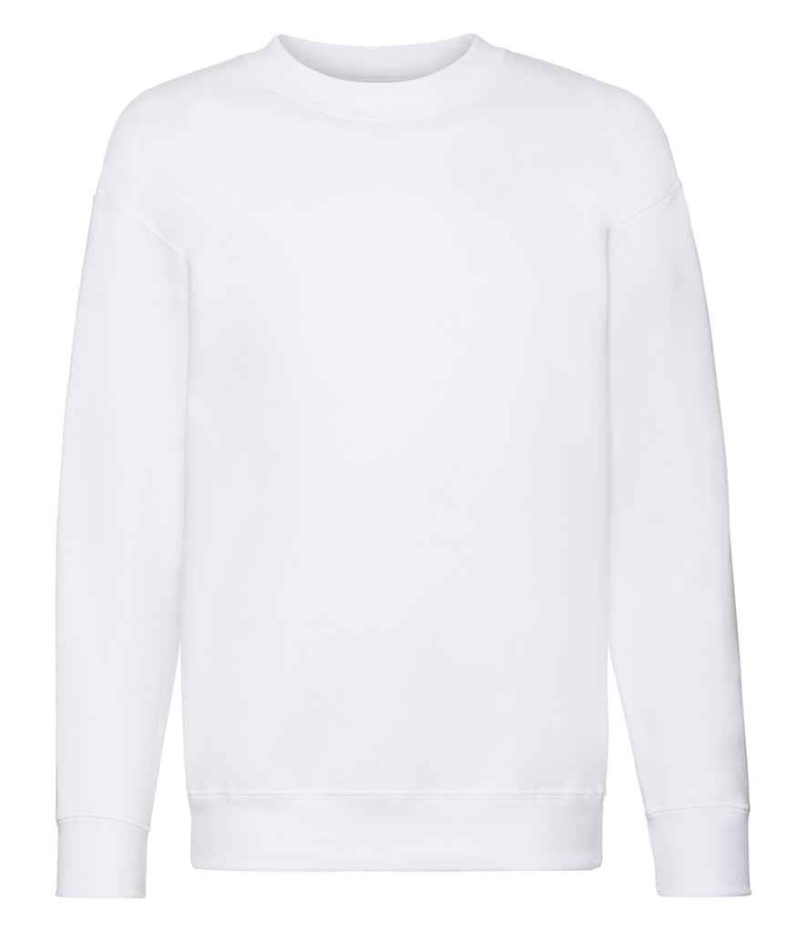 Fruit of the Loom Kids Premium Drop Shoulder Sweatshirt - Whi